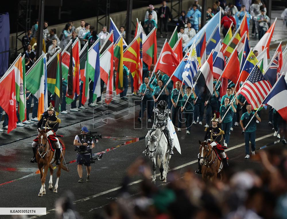 Paris 2024 - Olympic Flag Arrival At Trocadero