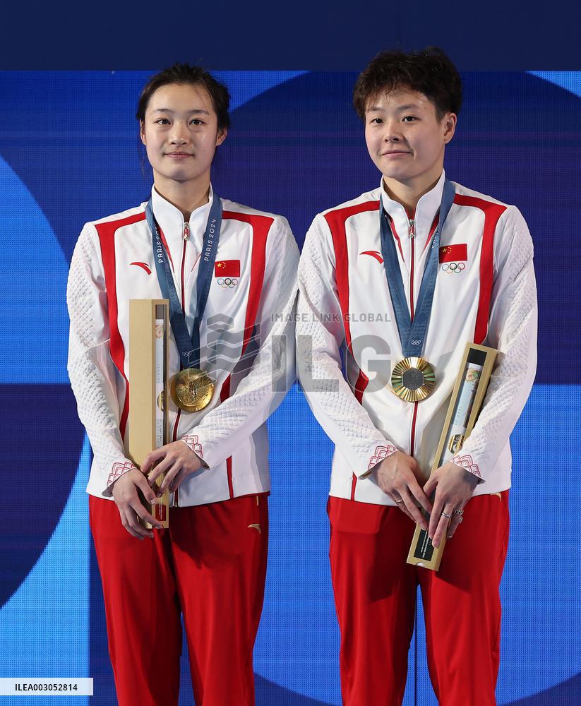 Paris 2024 - Gold Medalists In Women's Synchronised 3M Springboard Final Of Diving