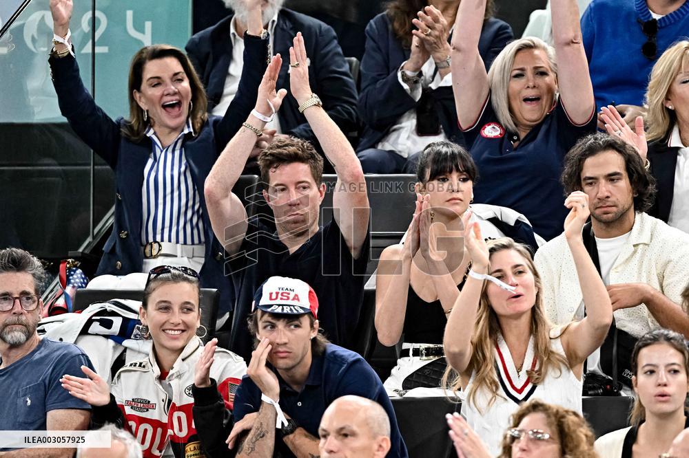 Paris 2024 - Nina Dobrev And Shaun White At Gymnastic