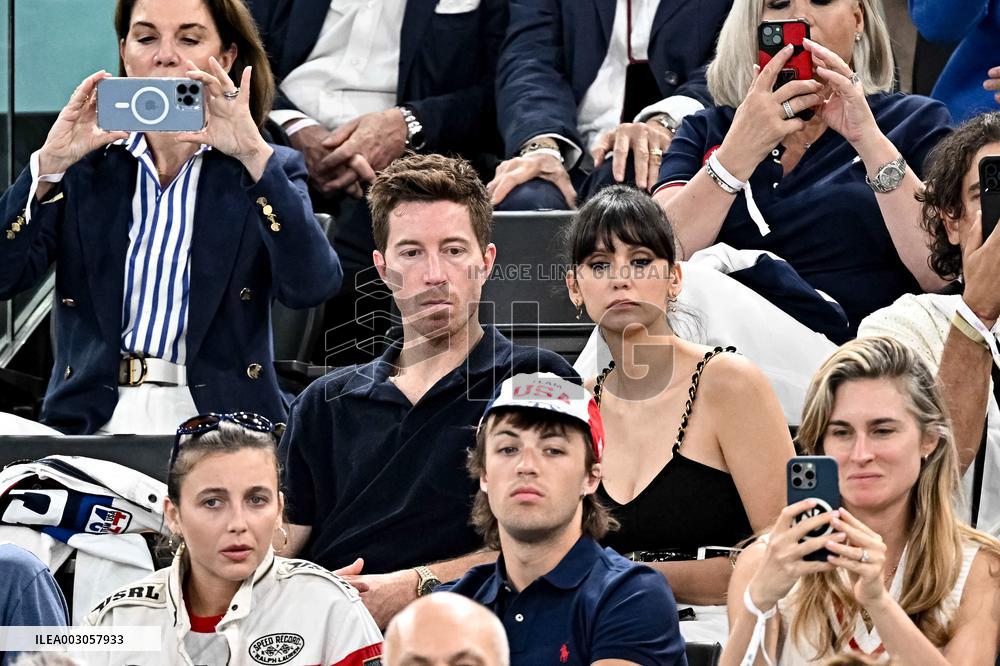 Paris 2024 - Nina Dobrev And Shaun White At Gymnastic