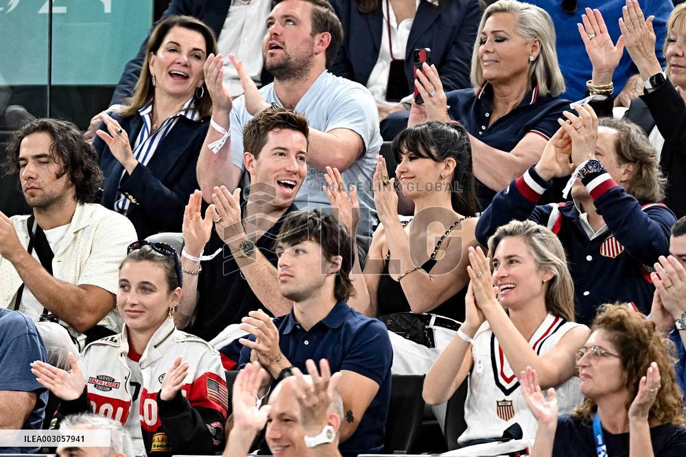 Paris 2024 - Nina Dobrev And Shaun White At Gymnastic