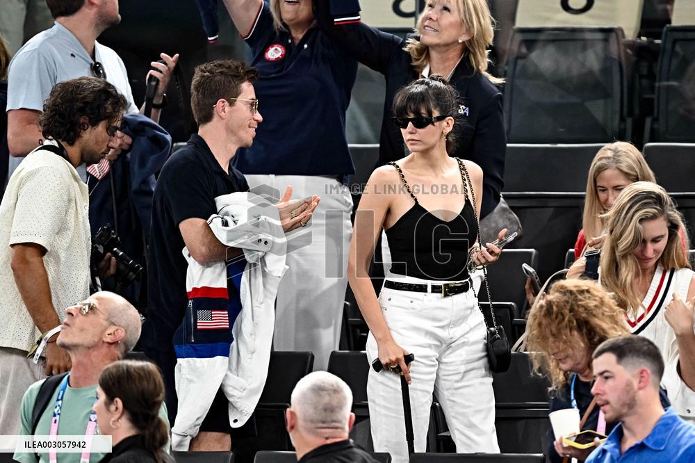 Paris 2024 - Nina Dobrev And Shaun White At Gymnastic