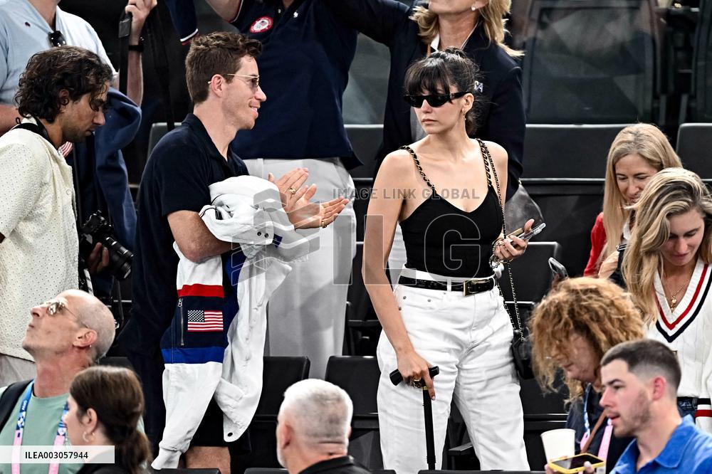 Paris 2024 - Nina Dobrev And Shaun White At Gymnastic