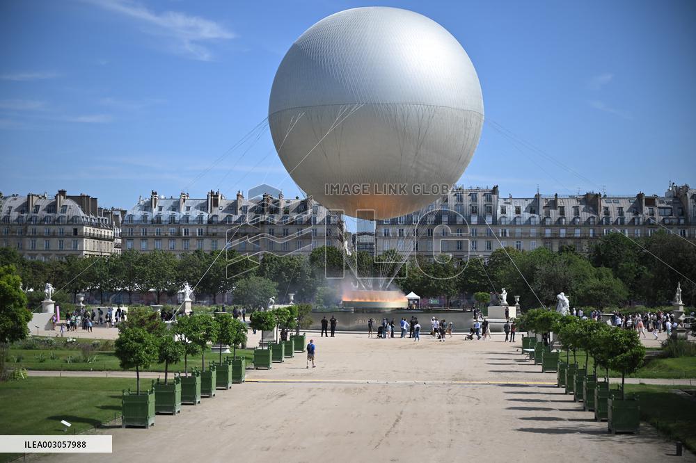 Paris 2024 - Olympic Chaudron At Tuileries Garden