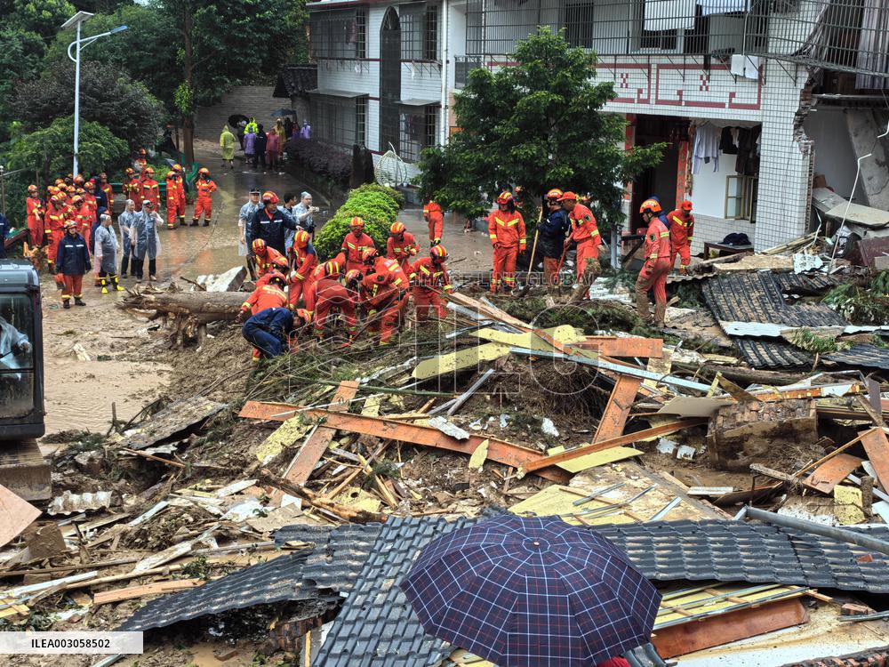 Landslide in central China's Hunan Province