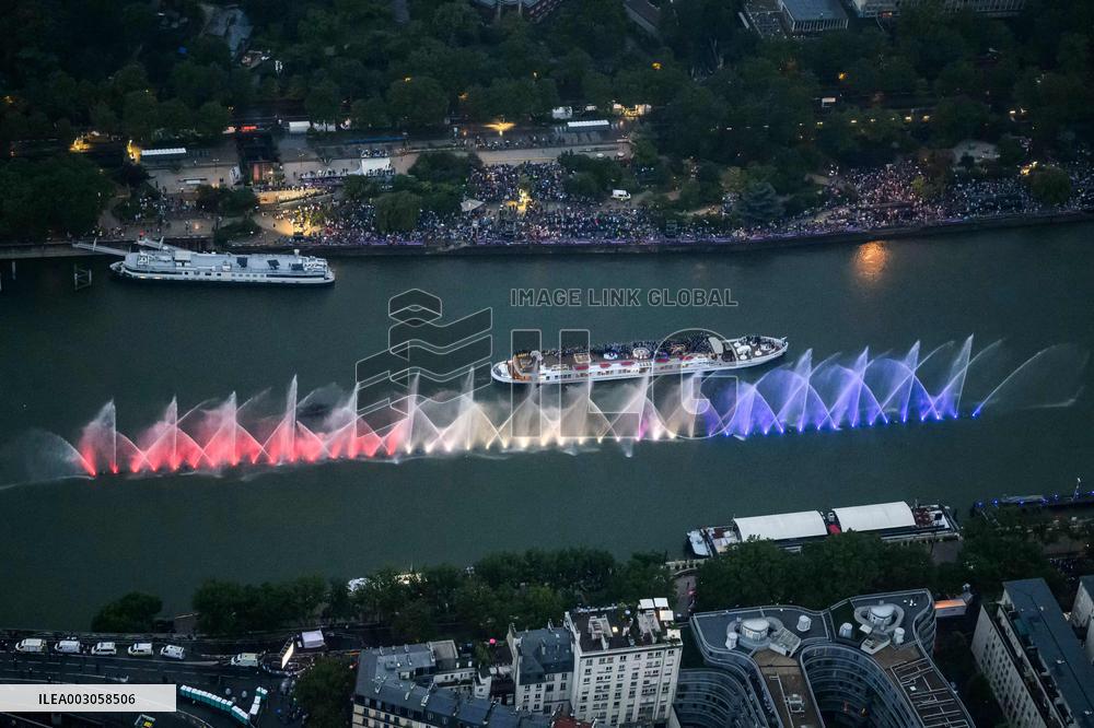 (PARIS2024)FRANCE-PARIS-OLY-OPENING CEREMONY-AERIAL VIEW