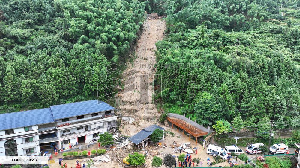 Landslide in central China's Hunan Province