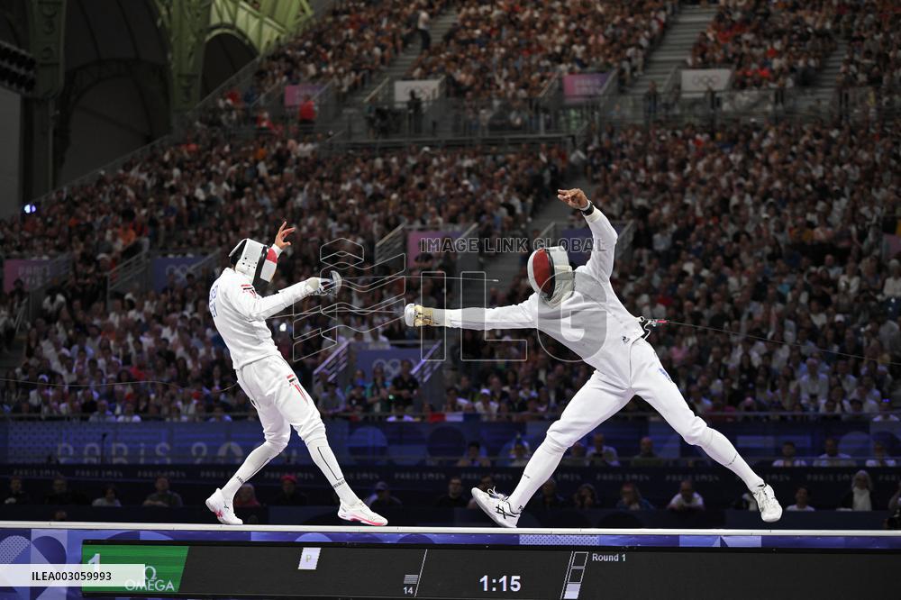 Paris 2024 - Fencing - Yannick Borel Wins Semi-Final V Mohammed Elsayed