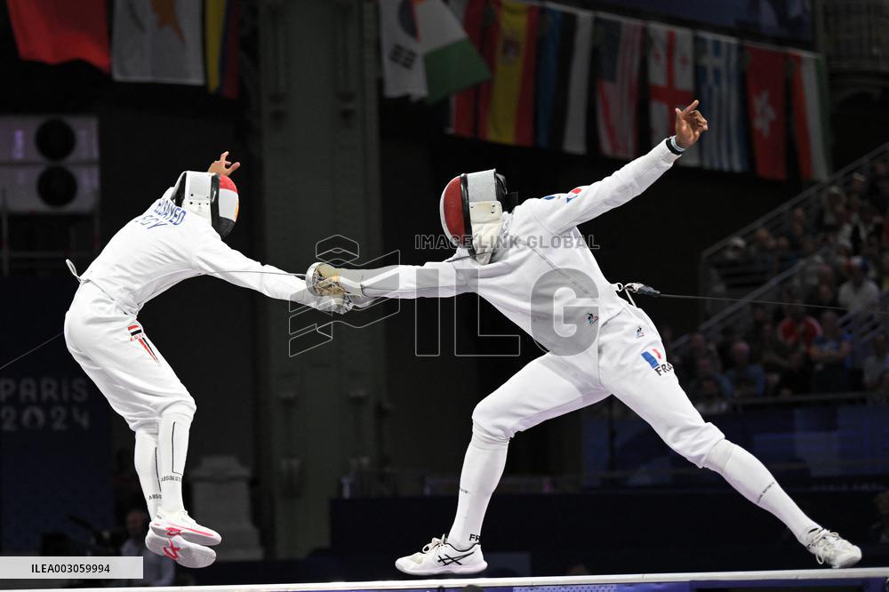 Paris 2024 - Fencing - Yannick Borel Wins Semi-Final V Mohammed Elsayed
