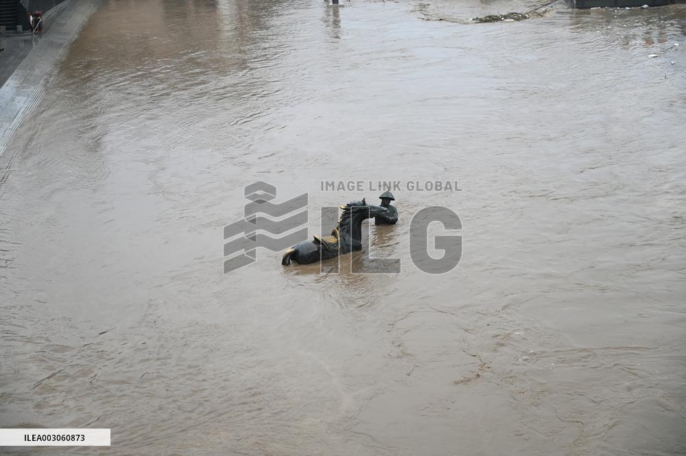 Pier Sculpture Flooded in Jilin