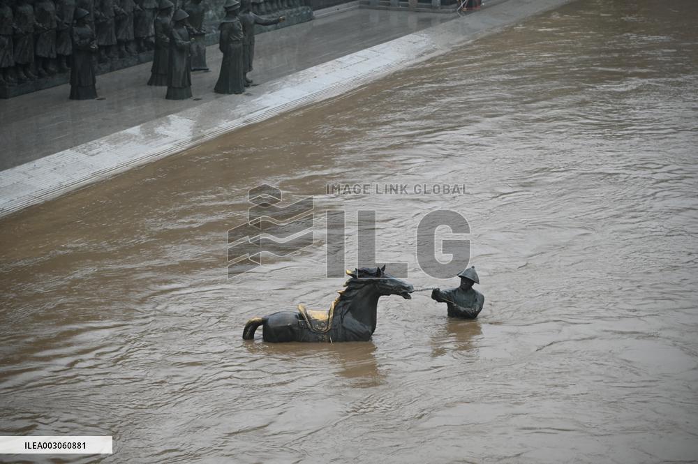 Pier Sculpture Flooded in Jilin
