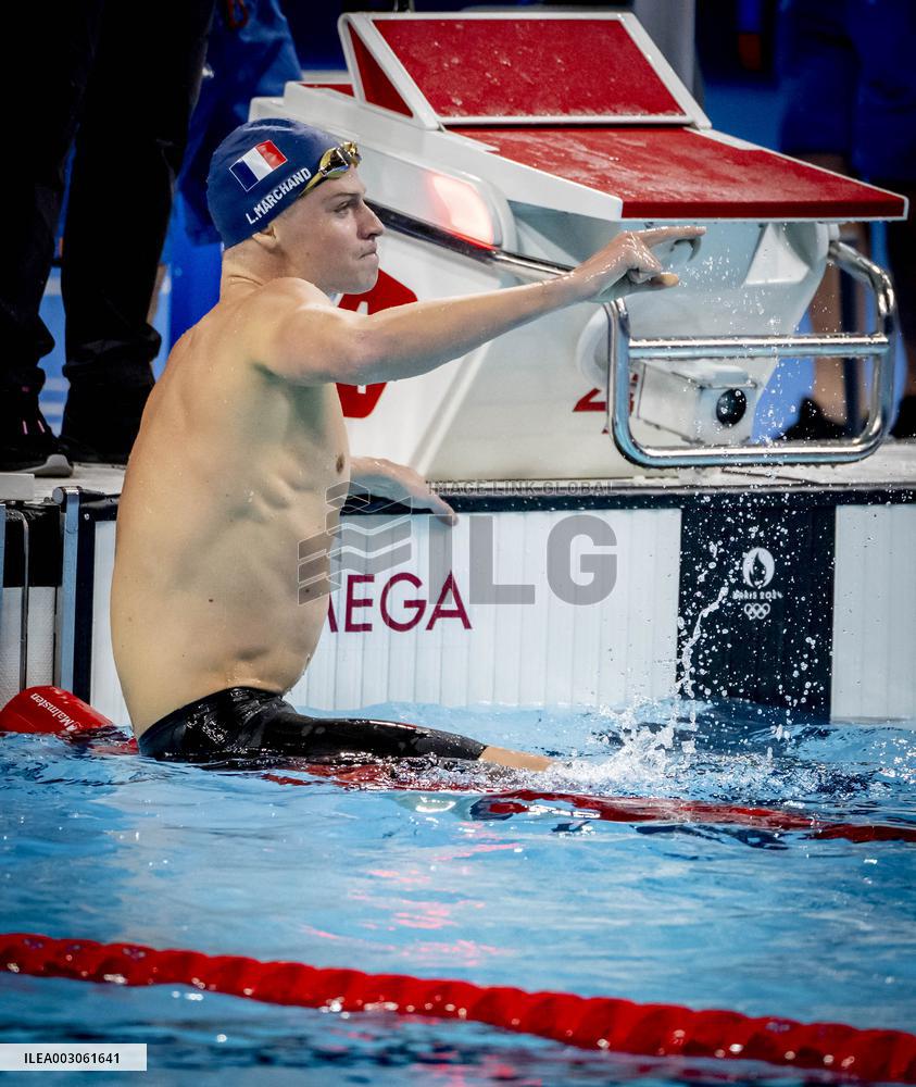 Paris 2024 - 400m Medley - Leon Marchand Wins Gold And Beats Olympic Record