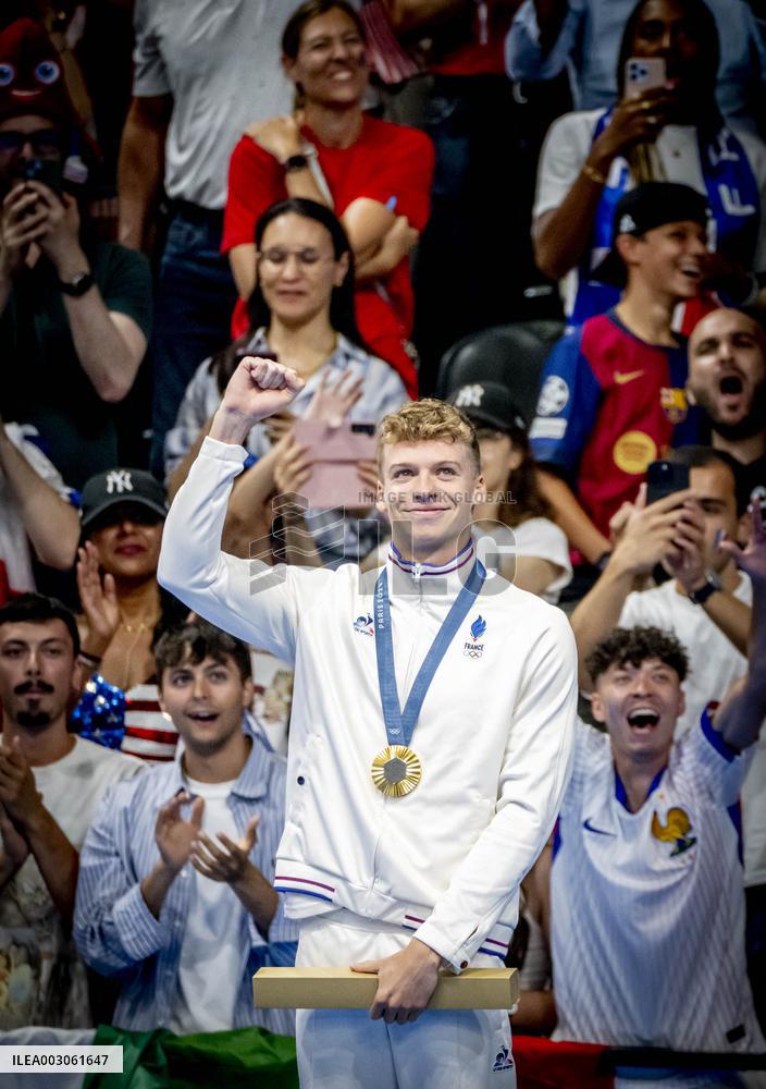 Paris 2024 - 400m Medley - Leon Marchand Wins Gold And Beats Olympic Record