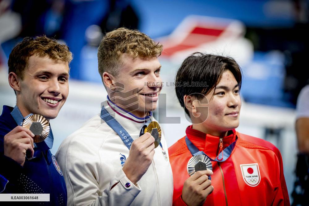 Paris 2024 - 400m Medley - Leon Marchand Wins Gold And Beats Olympic Record