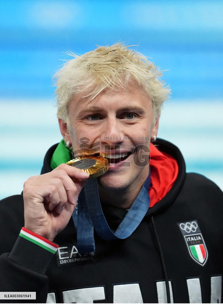 Paris 2024 - Men's 100m Breaststroke - Nicolo Martinenghi Wins Gold