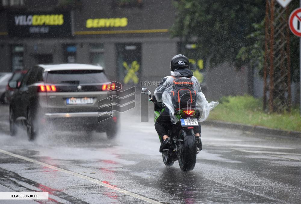 Rain and storm in Riga
