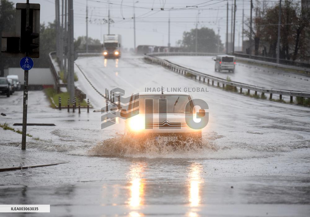 Rain and storm in Riga