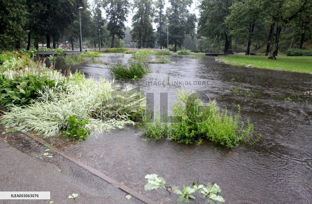 Rain and storm in Riga