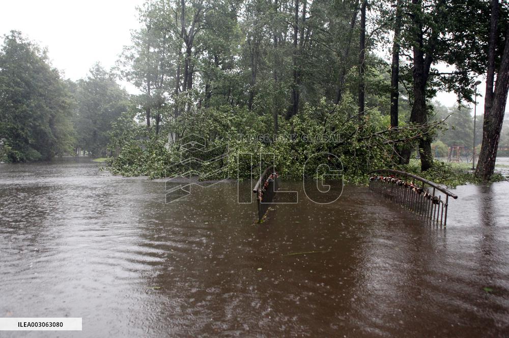 Rain and storm in Riga
