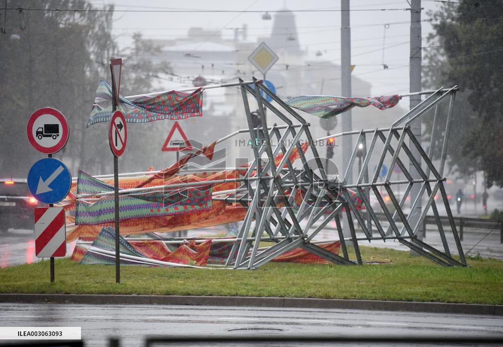 Rain and storm in Riga