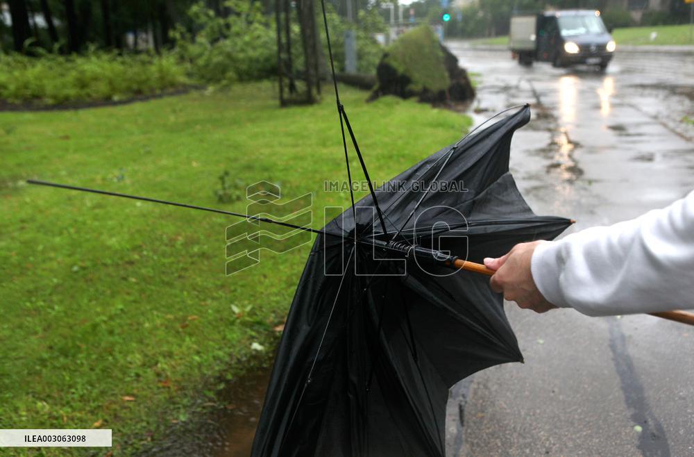 Rain and storm in Riga