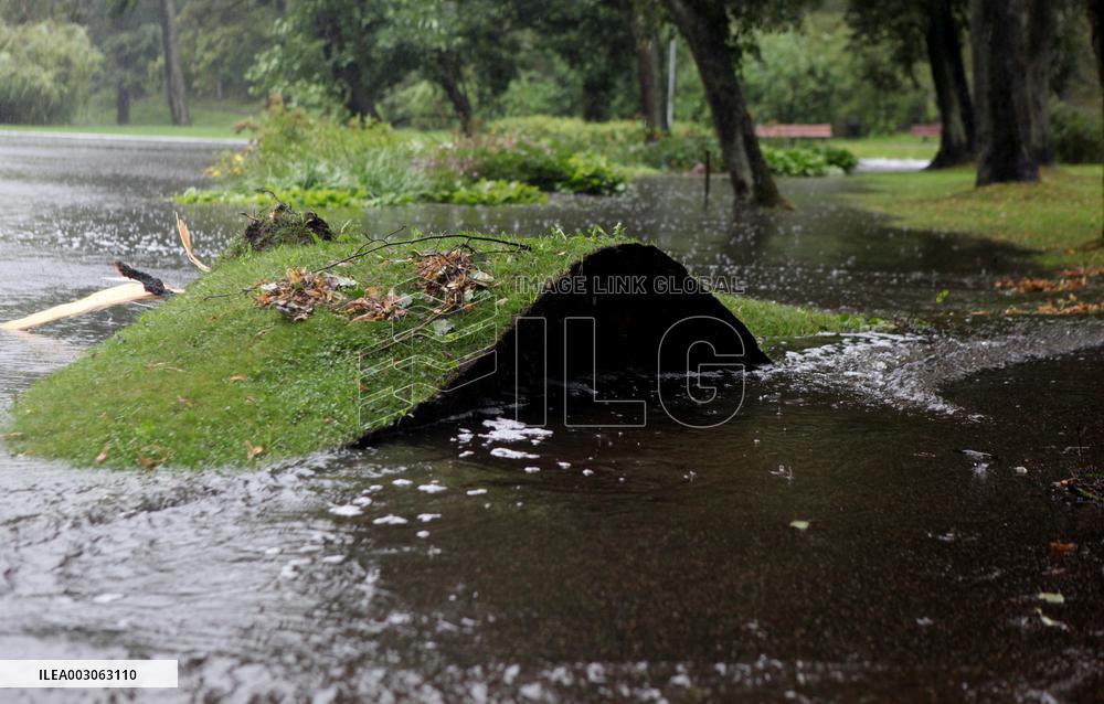 Rain and storm in Riga