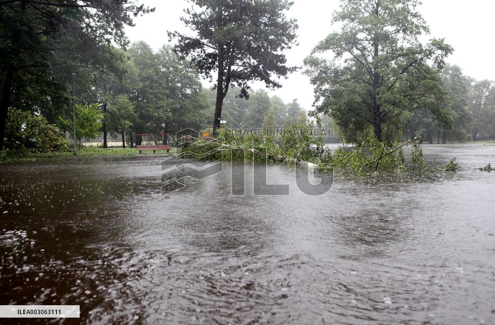 Rain and storm in Riga