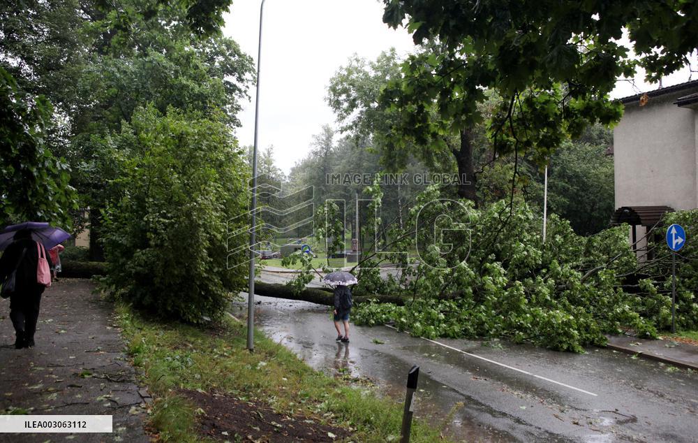 Rain and storm in Riga