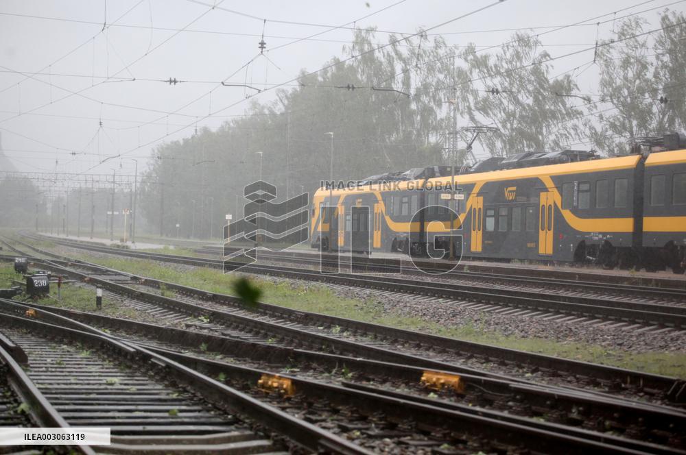 Rain and storm in Riga