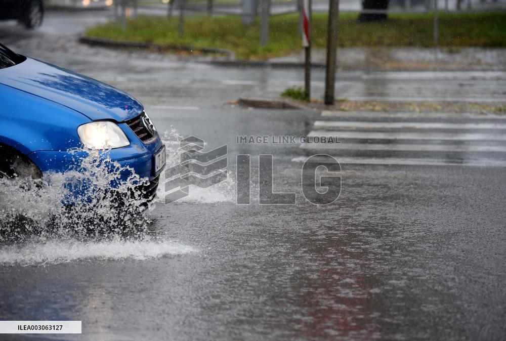 Rain and storm in Riga