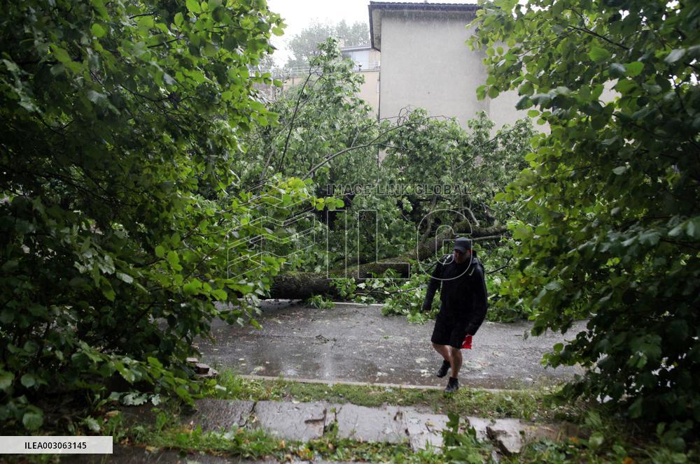 Rain and storm in Riga