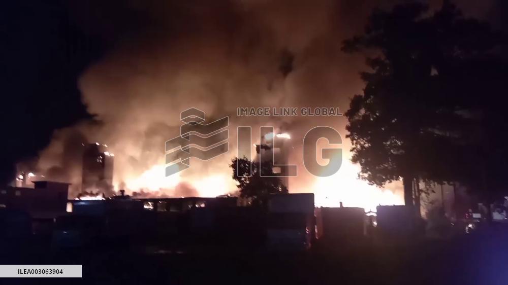 US: Massive Fire Engulfs Old Mill In Woonsocket, Rhode Island