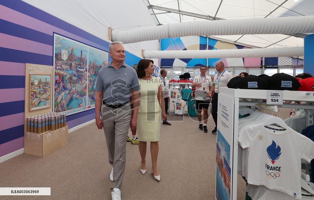 (PARIS 2024)FRANCE-PARIS-OLY-LITHUANIA-PRESIDENT-OLYMPIC VILLAGE-VISIT