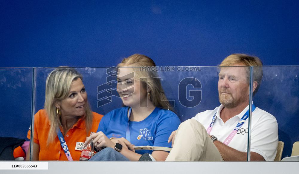 Paris 2024 - King Willem-Alexander, Princess Catharina-Amalia, and Queen Maxima In The Stands