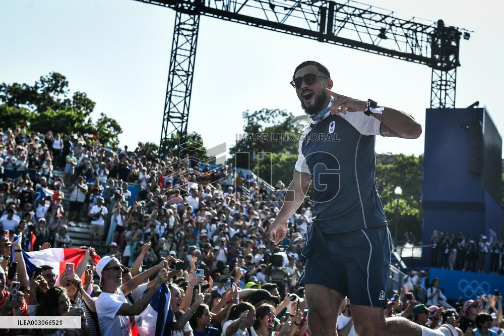 Paris 2024 - Fans welcome medalists at the Parc des Champions in Paris FA