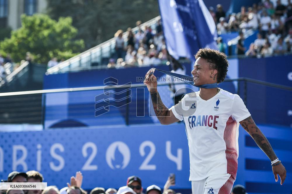 Paris 2024 - Fans welcome medalists at the Parc des Champions in Paris FA