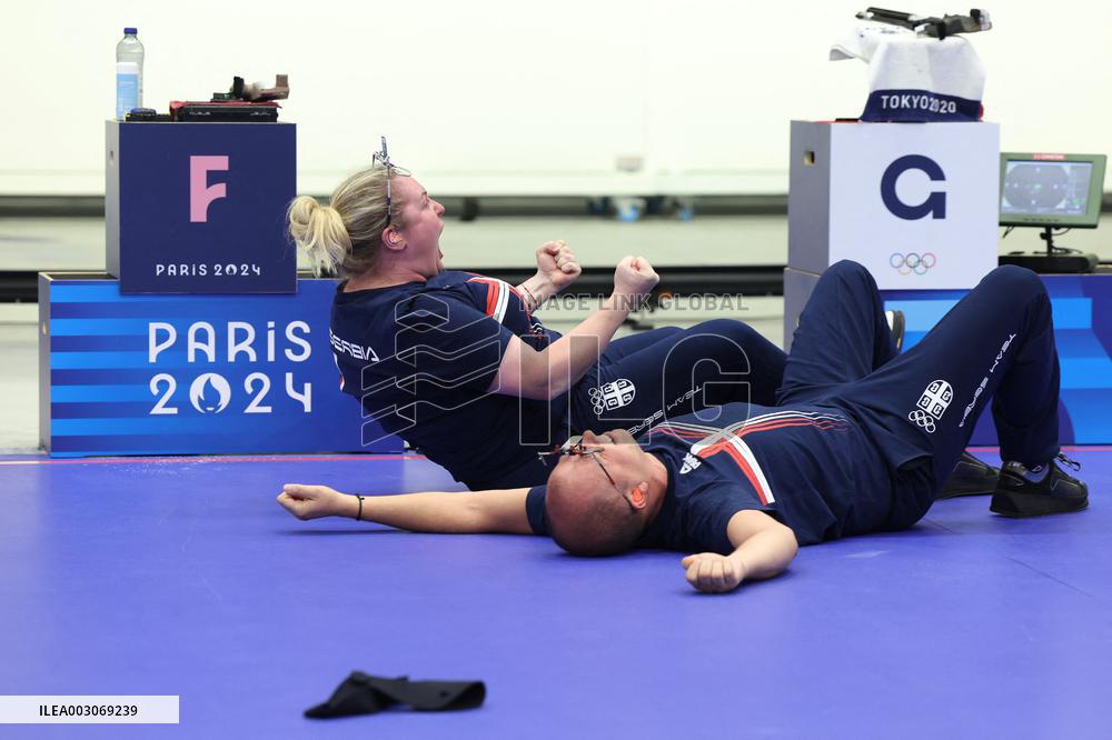 Paris 2024 - Serbia Wins Gold In Shooting Mixed Team Air Pistol