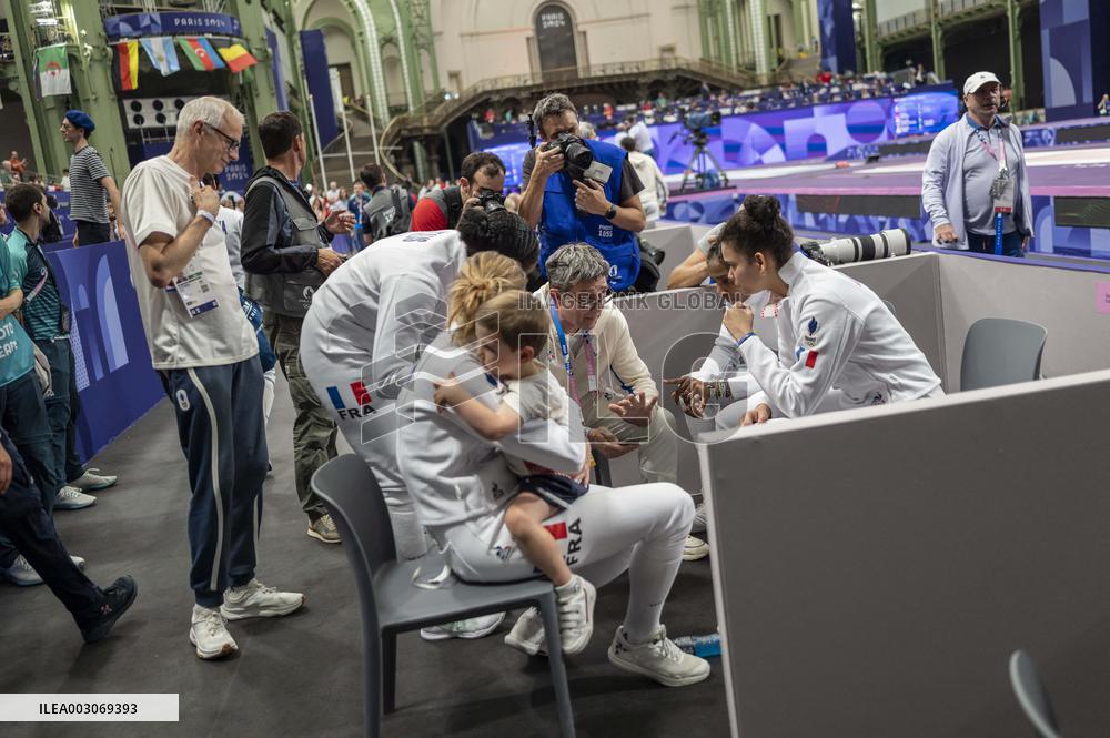 Paris 2024 - the women's epee team round of 8 - France v Korea