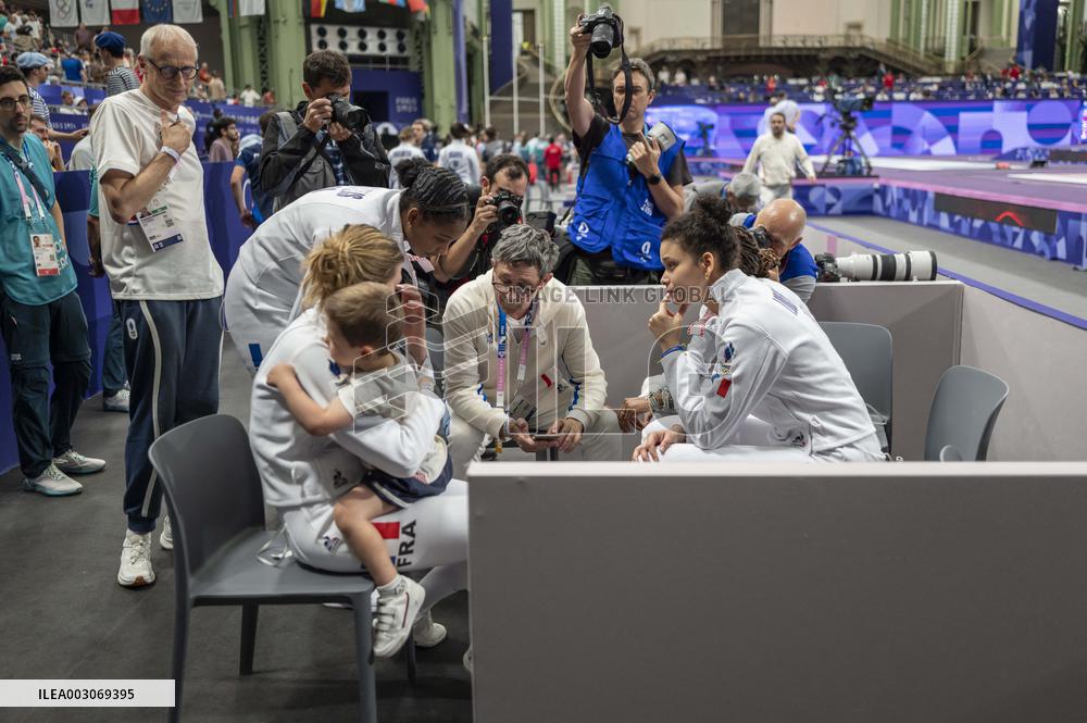Paris 2024 - the women's epee team round of 8 - France v Korea