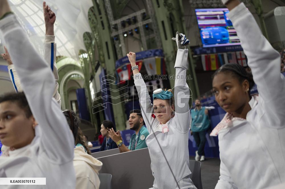 Paris 2024 - the women's epee team Semi final - France v Poland