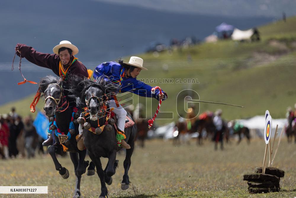 Guozhuang Dance At A Racecourse Event - China