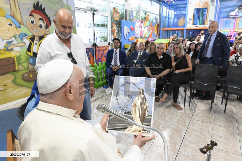 Pope Francis Official Visit At Luna Park - Rome