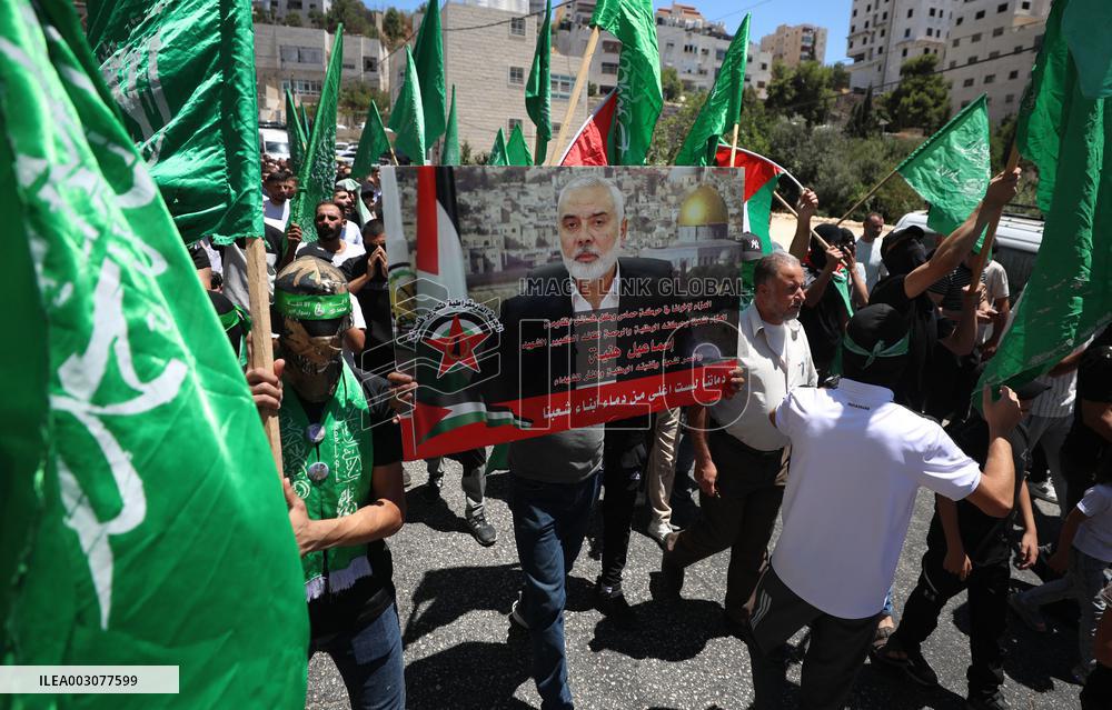 MIDEAST-HEBRON-HAMAS POLITBURO CHIEF-ASSASSINATION-PROTEST