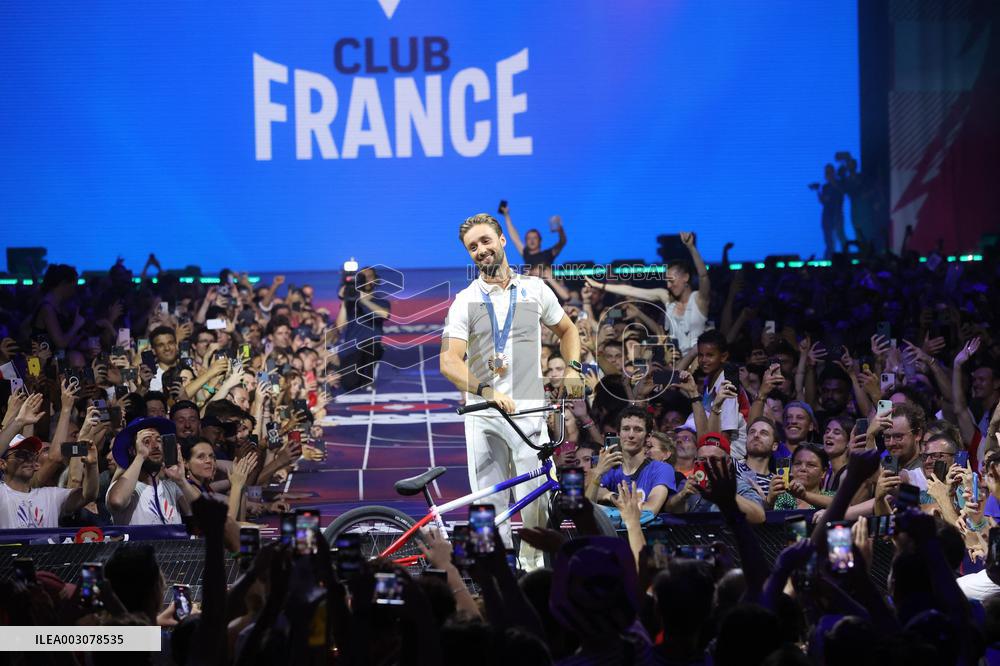 Paris 2024 - Anthony Jeanjean Celebrates His Bronze Medal At Club France