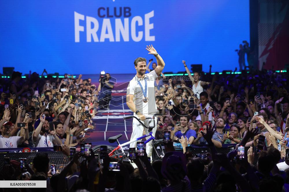 Paris 2024 - Anthony Jeanjean Celebrates His Bronze Medal At Club France