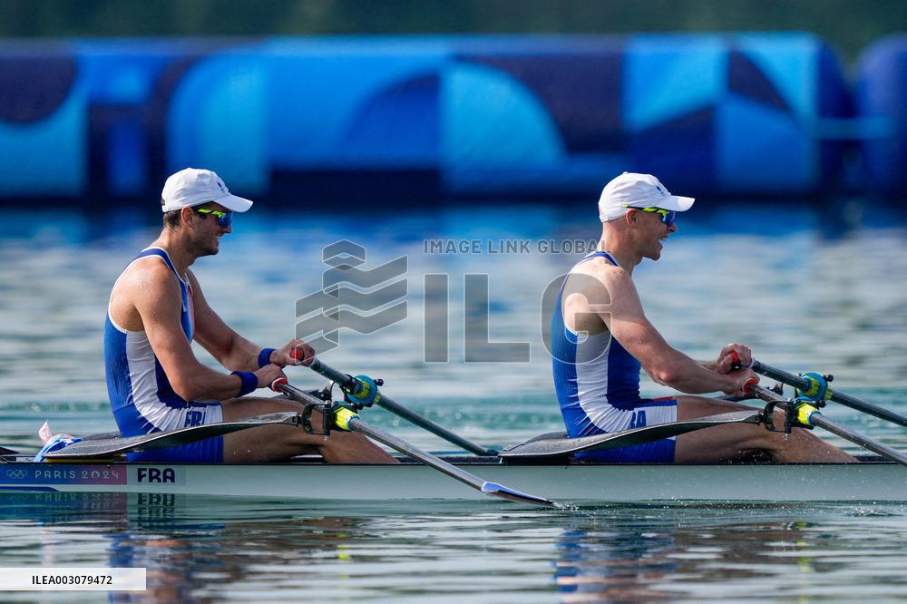 Paris 2024 - Boucheron And Androdias At Men's Double Sculls Finals