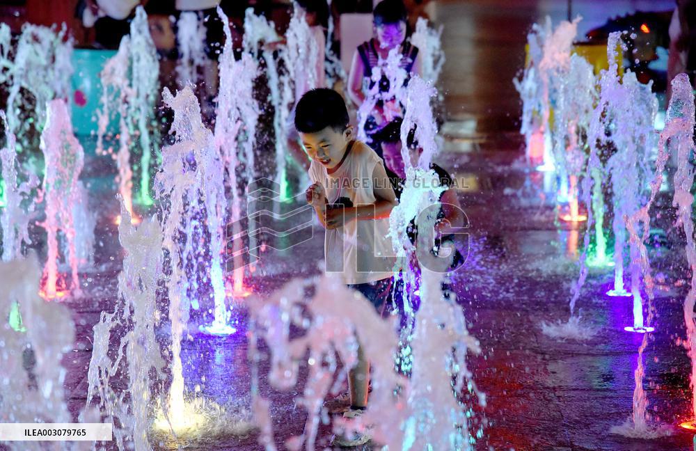 Children Cooled Off at The Fountain in Handan