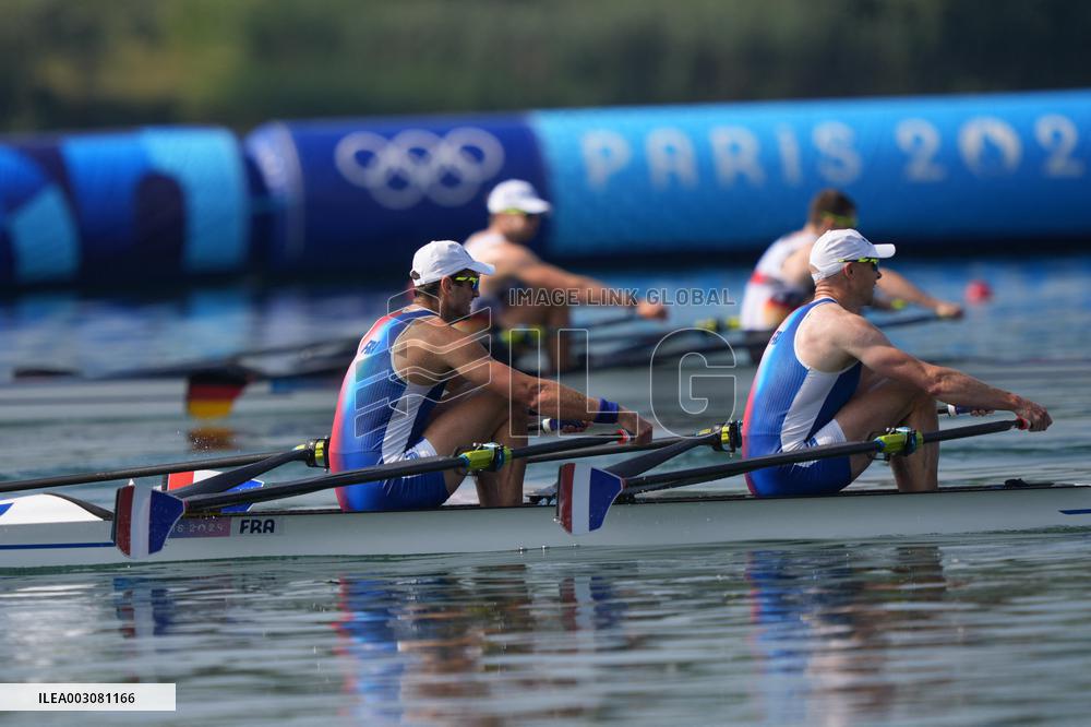 Paris 2024 - Boucheron And Androdias At Men's Double Sculls Finals