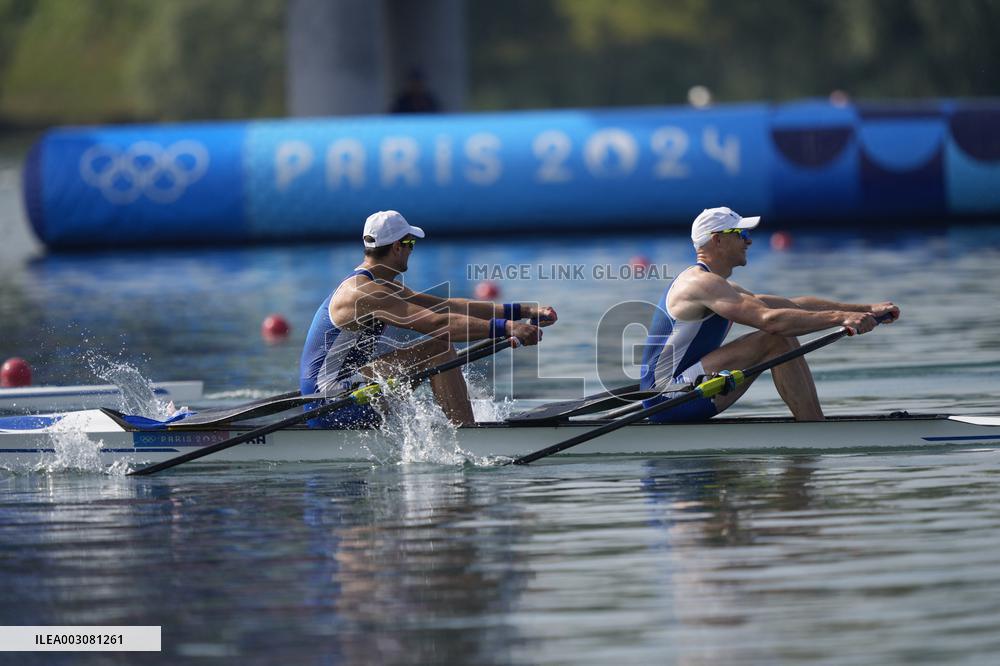 Paris 2024 - Boucheron And Androdias At Men's Double Sculls Finals