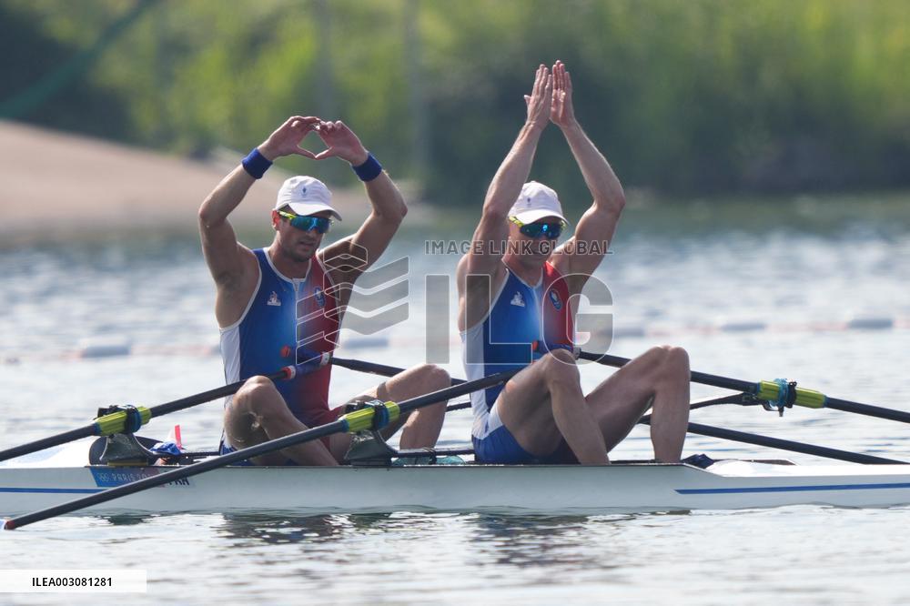 Paris 2024 - Boucheron And Androdias At Men's Double Sculls Finals